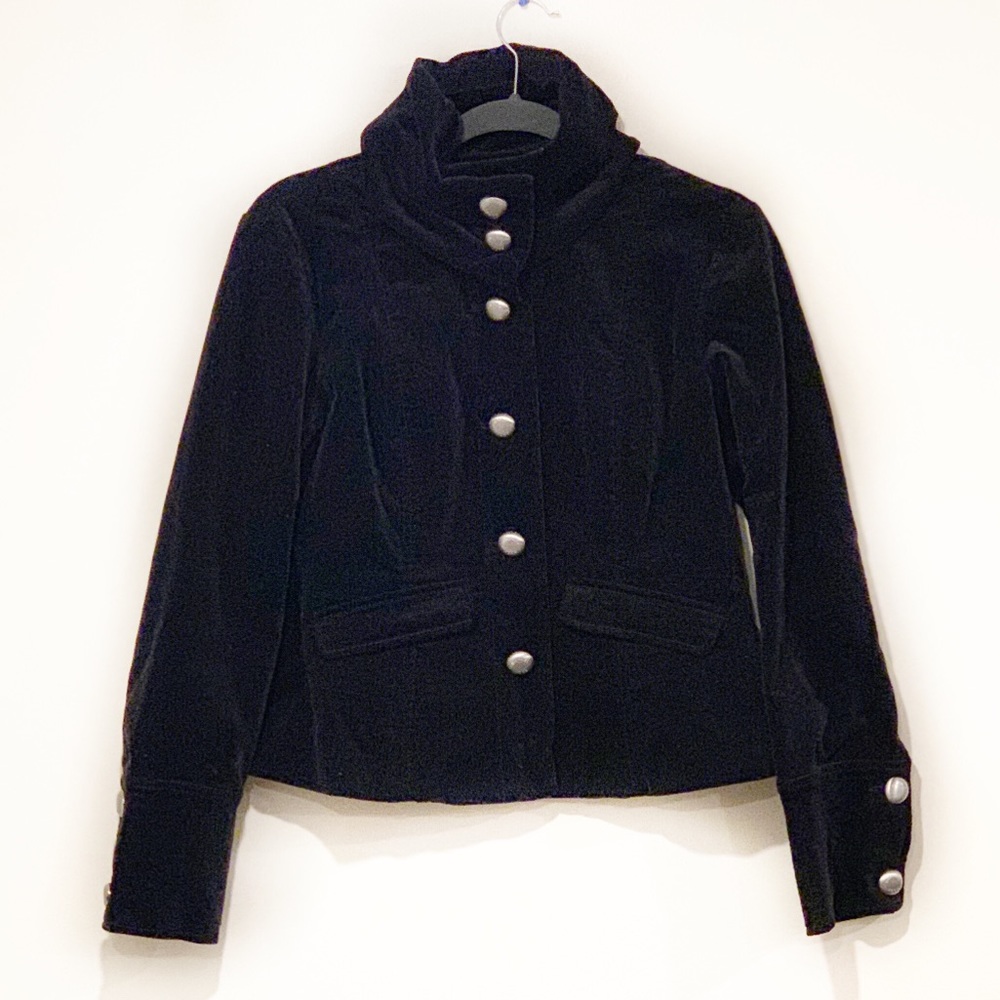 MICHAEL Michael Kors-Black Velvet Military Blazer